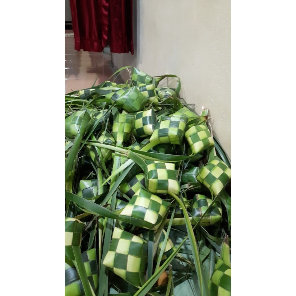 Cangkang / Kelontongan Ketupat Janur uk kecil Kosong Segar per pcs