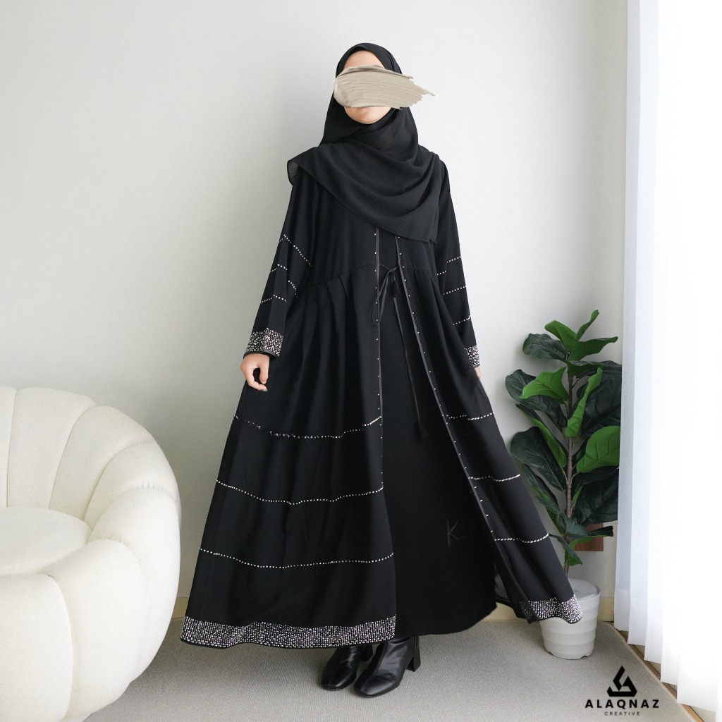AlAqnaz Gamis Wanita Alaydrus Collection Abaya Hitam Turkey Gamis Muslimah Jubah Umroh Dubai Turkey