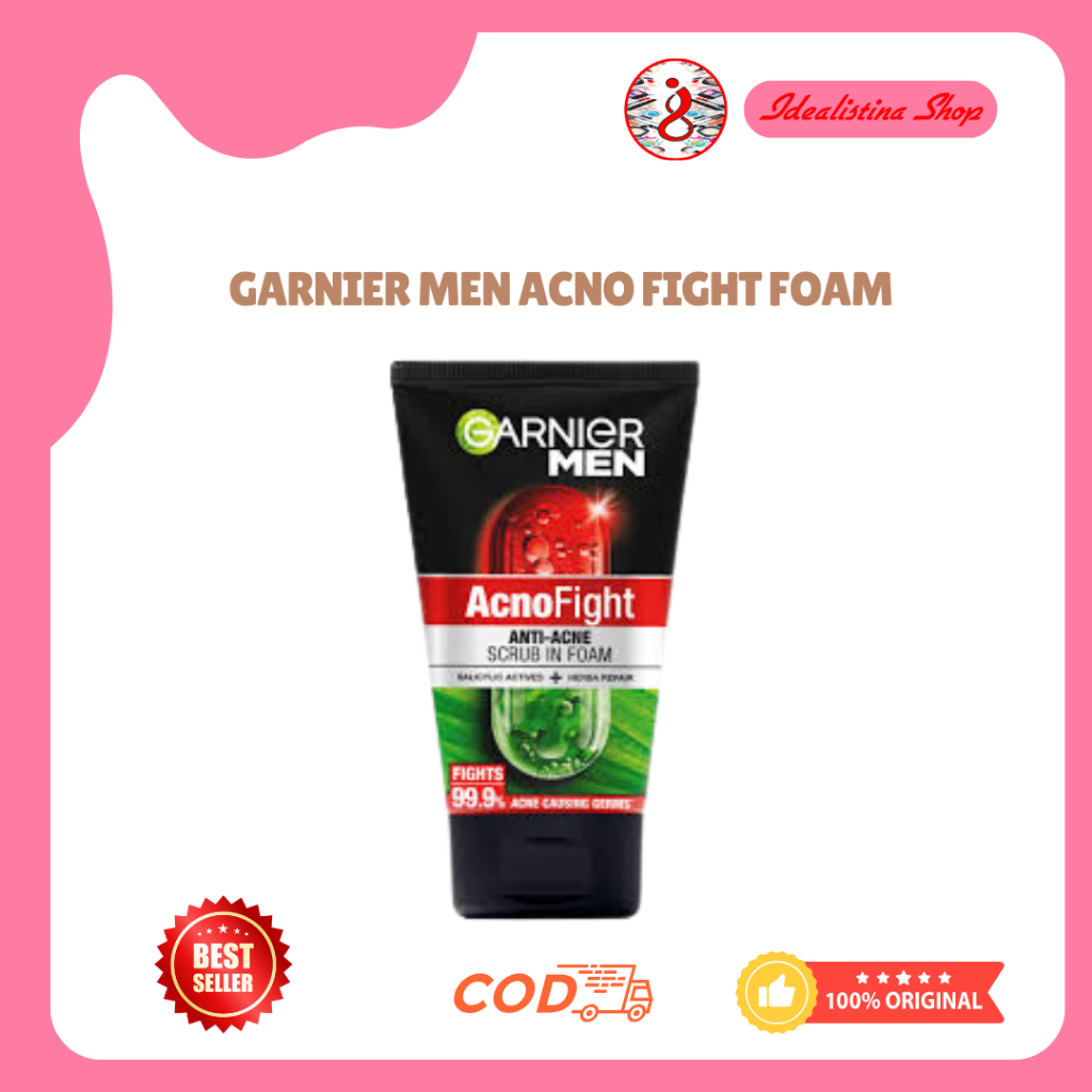 Garnier Acno Fight Anti Acne Sabun Cuci Muka Pria Berminyak 100ml