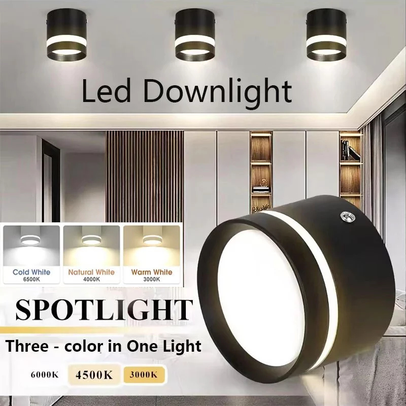 Canmeijia Lampu Downlight Plafon 3 Warna Downlight Outbow 5W 10W 15W Lampu Led Plafon Aluminium