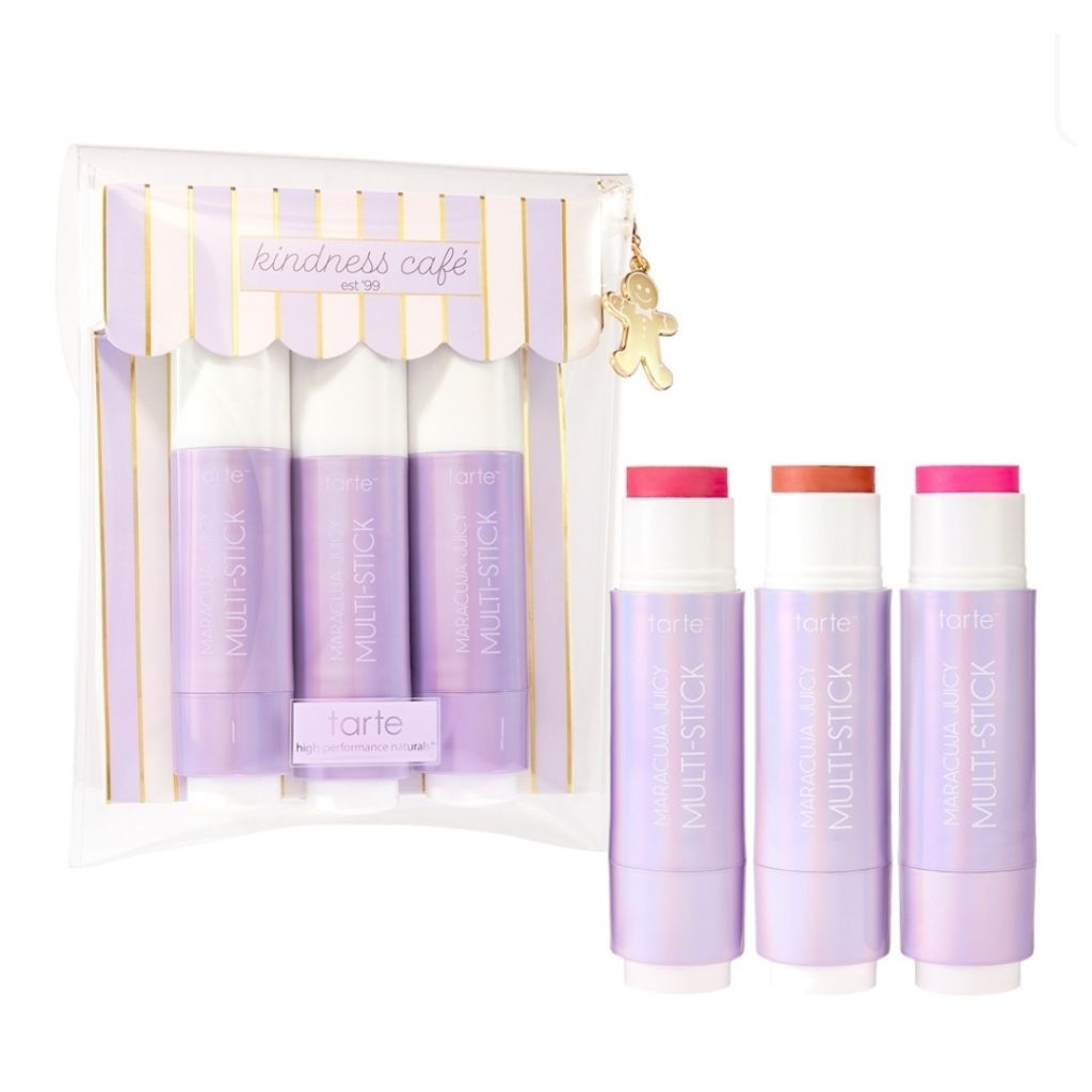 (PO HK JAN 26) Tarte Cheek Souffle Maracuja Juicy Multi-Stick Trio Holiday Gift Set Paket Blush on S