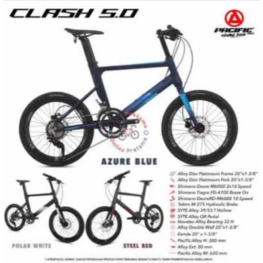 Sepeda Anak Remaja Pacific MiniVelo 20 Inci Hybrid Clash 5.0