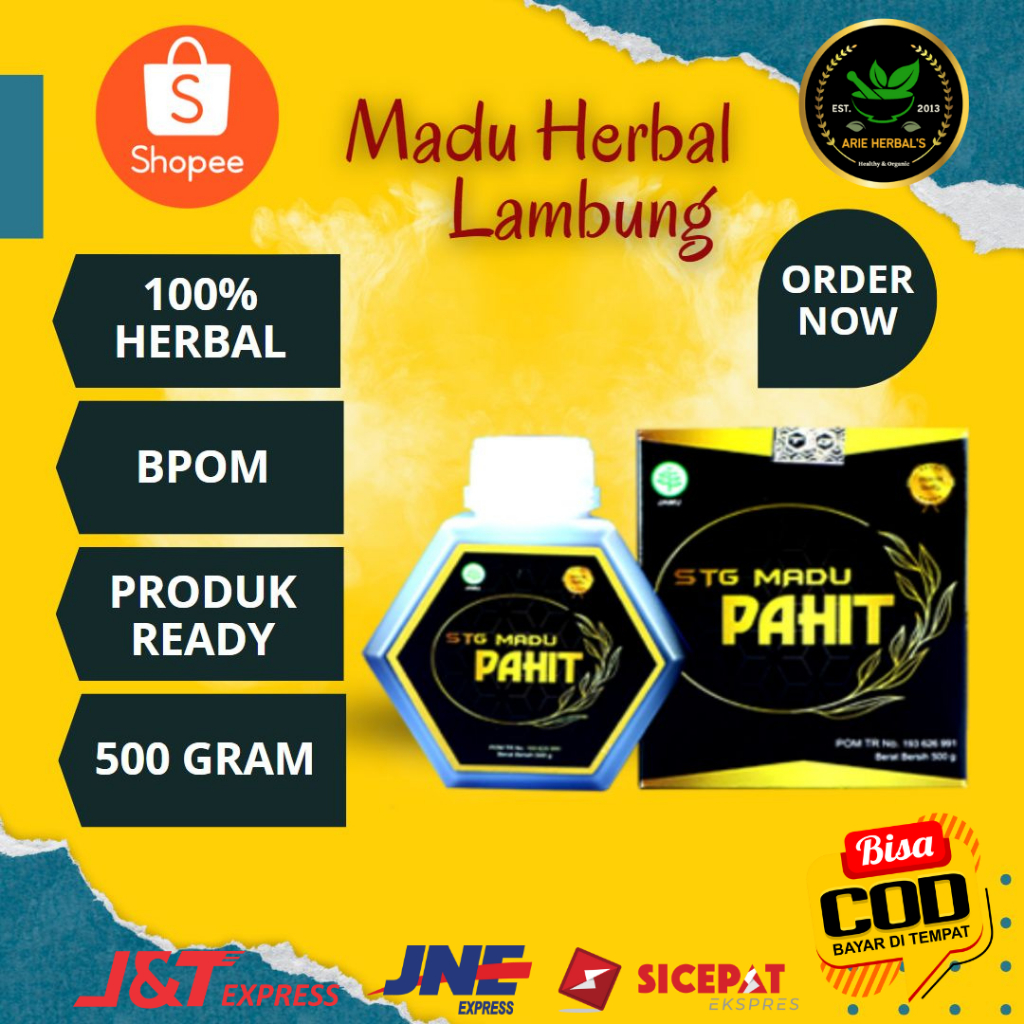 STG Madu Pahit Herbal Hitam Plus Propolis – Madu Premium untuk Lambung & Daya Tahan Tubuh Bisa COD