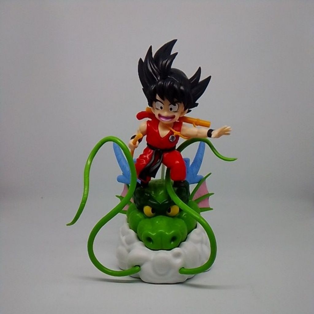 action figure dragon ball - kid goku menunggangi naga shenron