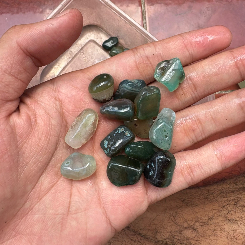 Green agate / Batu green agate / Bahan green agate