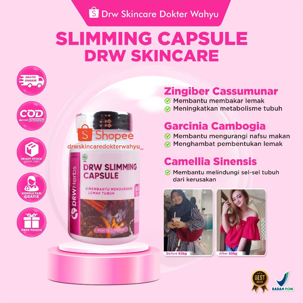 Slimming Capsule / Kapsul DIET Herbal DRW Skincare Original BPOM