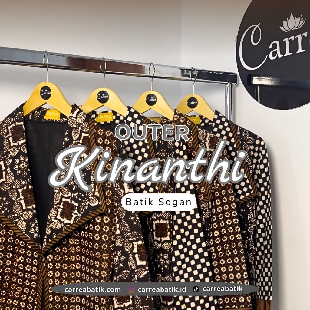 Outer Kinanthi Batik Sogan Carrea Batik Outer Wanita Blazer Mewah Elegan Cantik XL