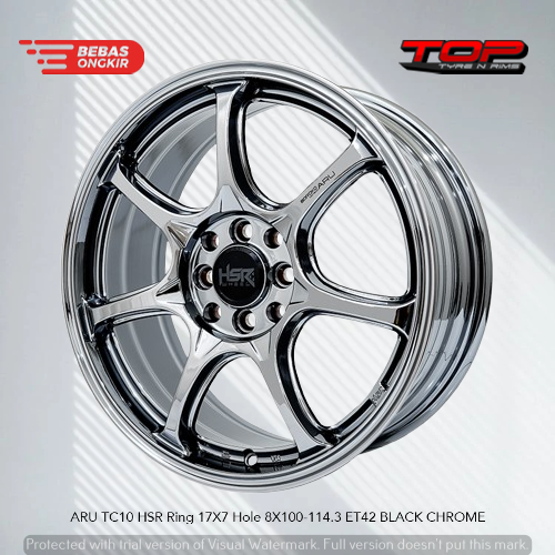 velg racing black chrome ring 17 lebar 7 inch mobil avanza jazz yaris hsr aru original r17