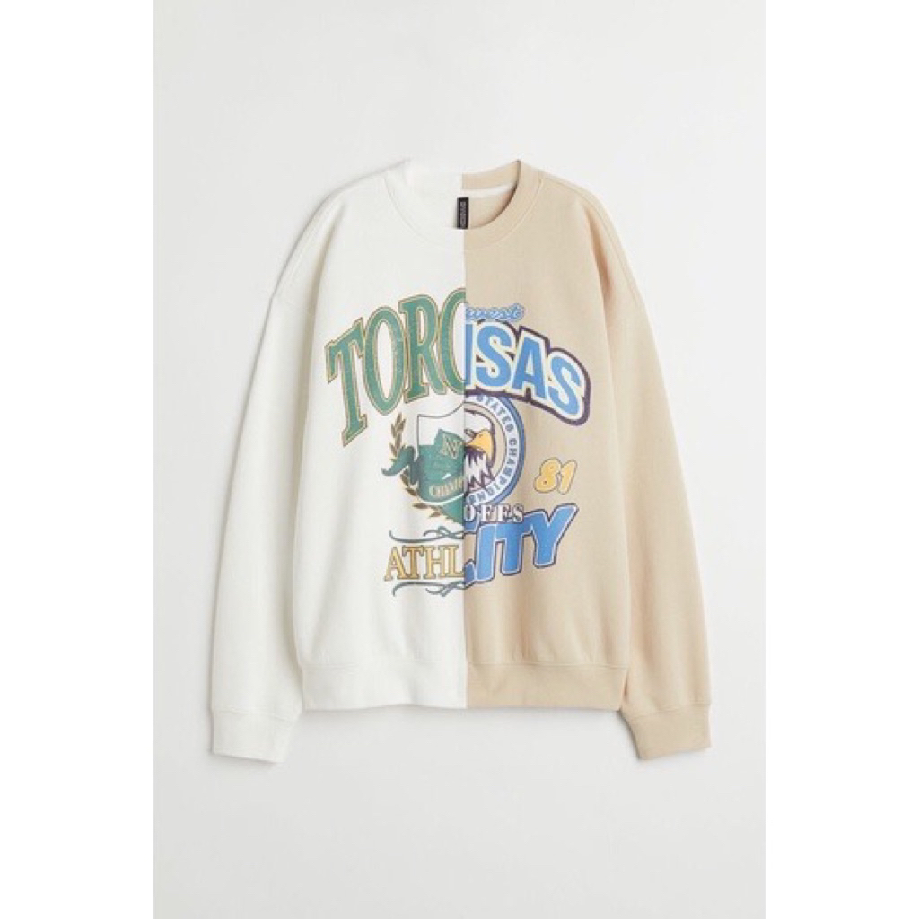 hnm sweater oversize 2 tone preloved