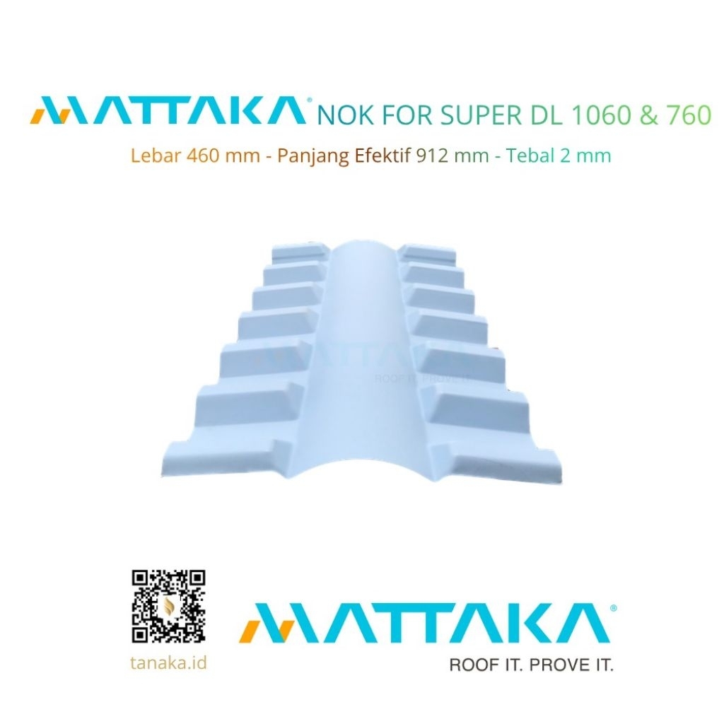 (Hanya Invoice) MATTAKA Nok / Wuwungan for DL 1060 dan 760 - Efektif 912mm - Nok / Wuwungan Atap UPV