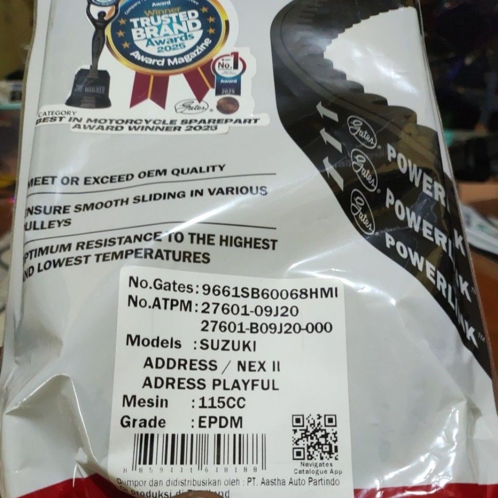 VANBELT VBELT SUZUKI ADDRESS/NEX POWERLINK