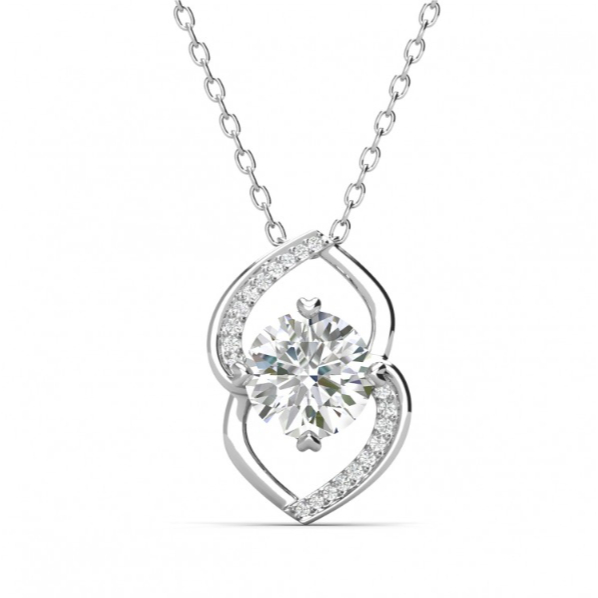 Berlian Moissanite L'infini pendant [GRA CERTIFICATE MOISSANITE DIAMOND] - Kalung 1 carat Moissanite