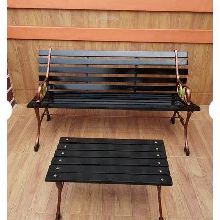 MJM - Kursi Taman besi Amazon (dudukan kayu)