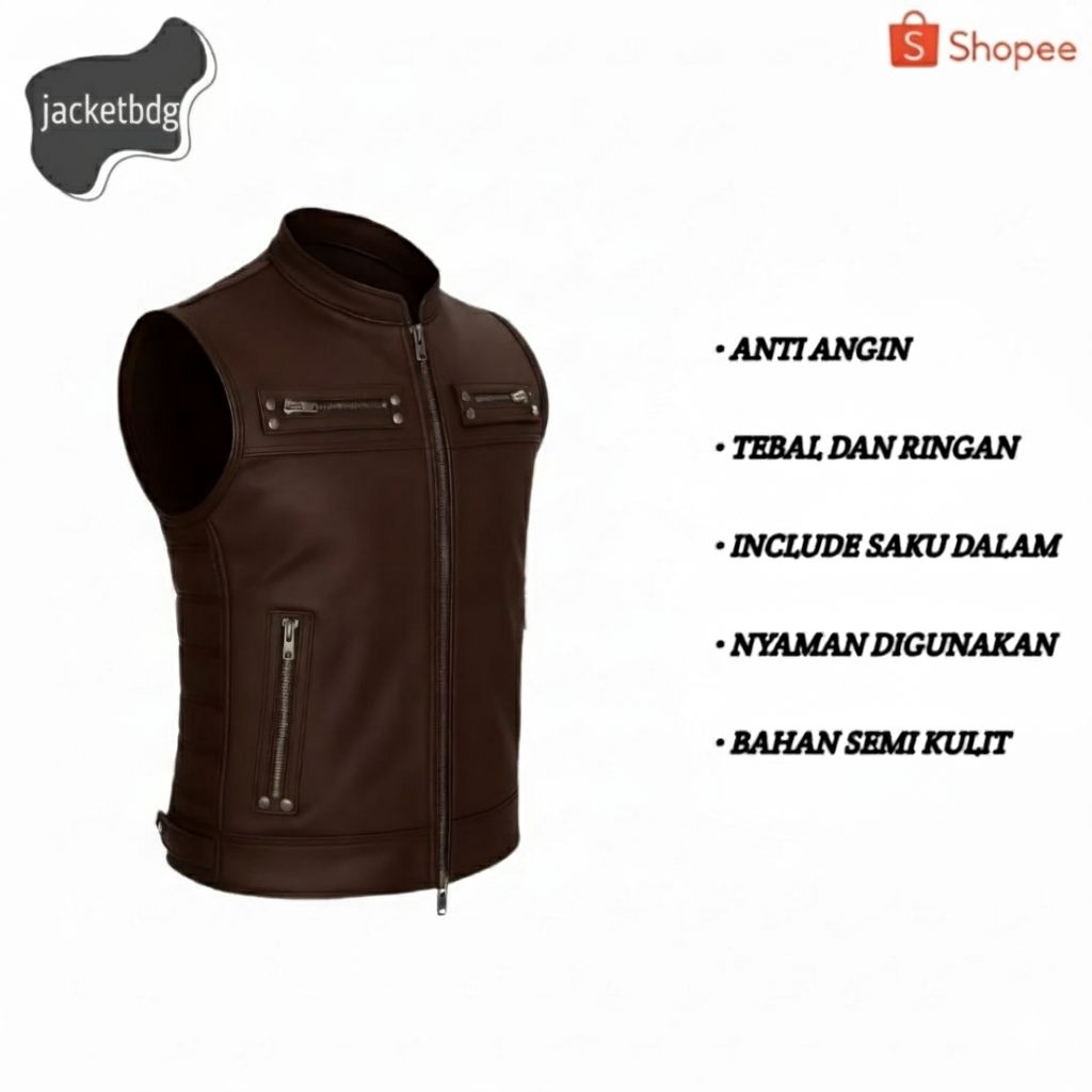 JAKET ROMPI KULIT PRIA Asli Domba Garut Premium / Jaket Motor Touring Tebal Anti Angin
