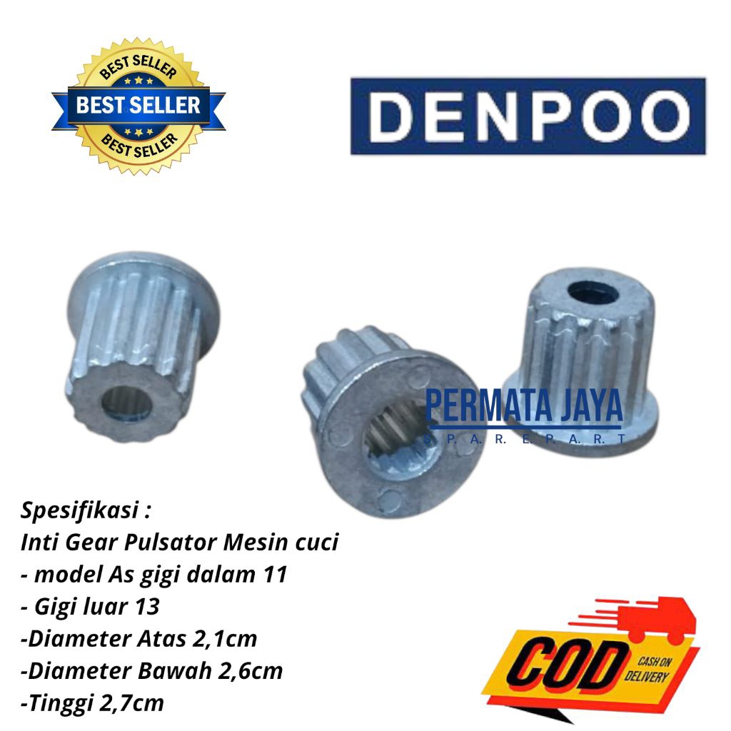 Inti Pulsator / Gear pulsator Mesin cuci Denpoo gigi 11