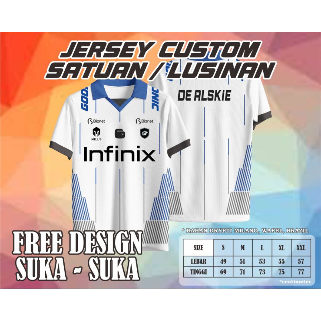 JERSEY CUSTOM SATUAN / LUSINAN DESIGN SUKA - SUKA