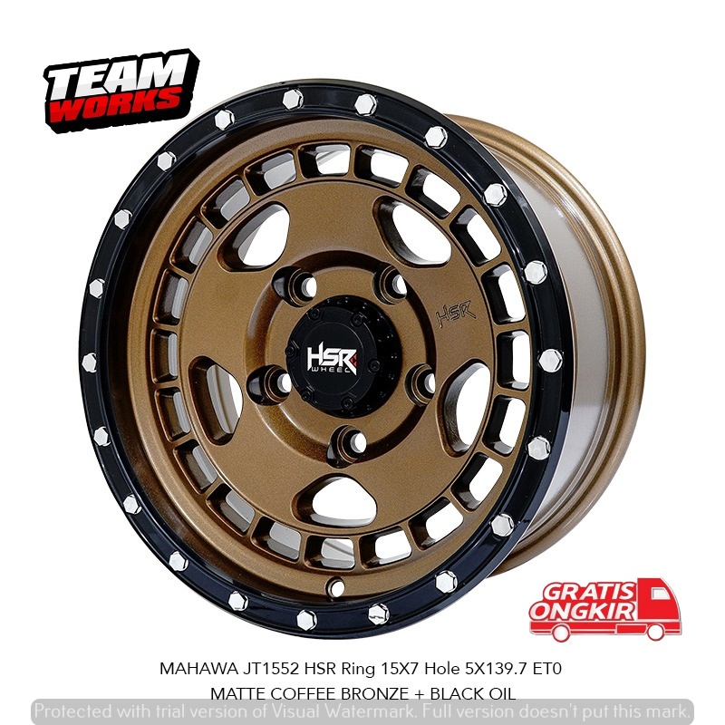 VELG MOBIL RACING HSR MAHAWA RING 15 LEBAR 7 BUAT MOBIL KATANA VITARA JIMNY PELAK RING 15 BRONZE
