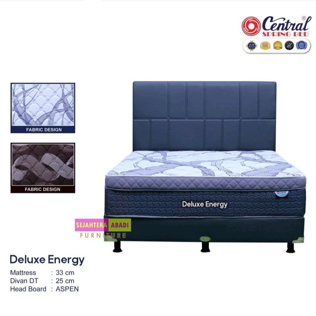 Central Springbed DELUXE ENERGY Plush Top EURO TOP  Kniting Quilting Matras & Full set free bantal g