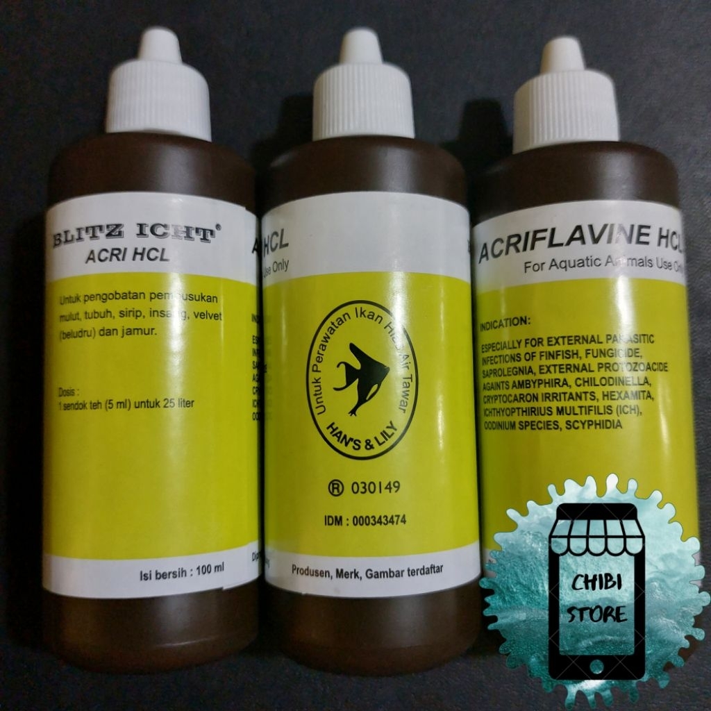 BLITZ ICHT ACRIFLAVINE HCL 100ML / ACRIFLAVINE HCL BPC OBAT IKAN 100 ML / BLITZ ACRI HCL / OBAT KUNI