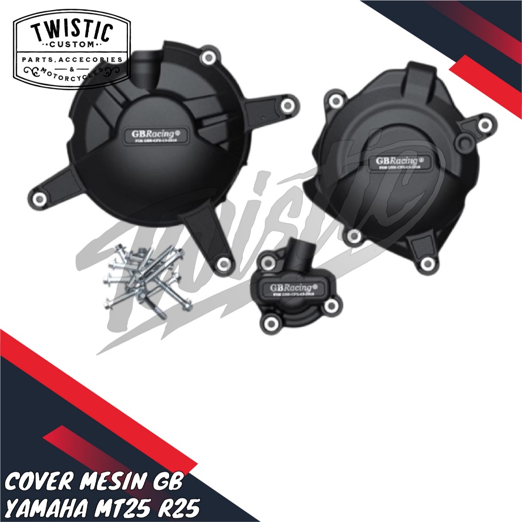 Cover Mesin Pelindung Blok Bak Kopling Engine Protector Cover GB Racing Motor Yamaha MT25 R25 MT 25 