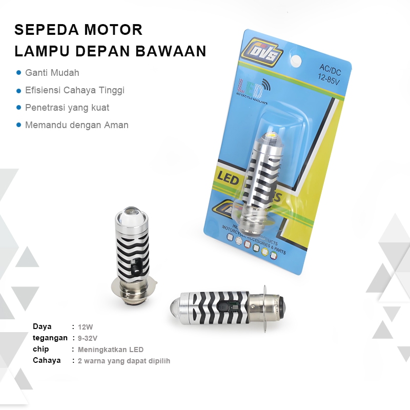 Lampu LED H4 Mini Laser untuk Beat Mio Vario | Lampu Motor Putih