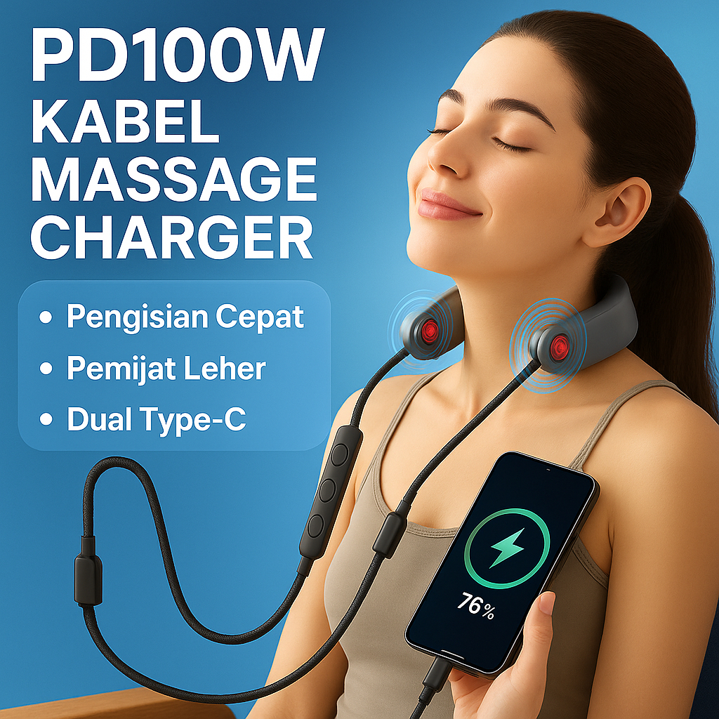 [Bayar Nanti] masterdeal Massage Data Cable 100W Fast Charging USB-C Massage Data Cable PD 100W Mass