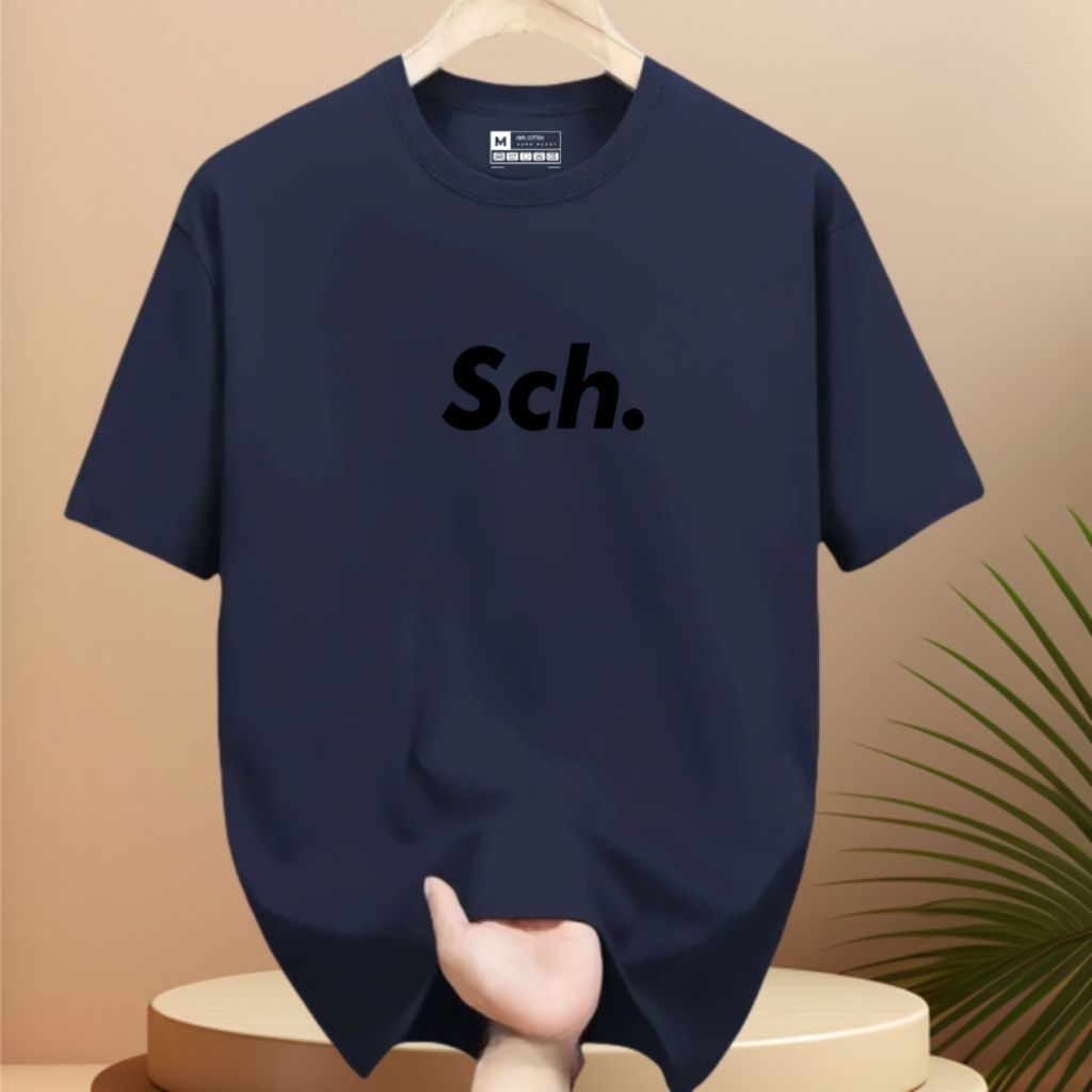 COD  Baju Kaos SCH TEX HITAM   Premium Quality Kaos Lengan Pendek T-Shrit Unisex Pria/Wanita