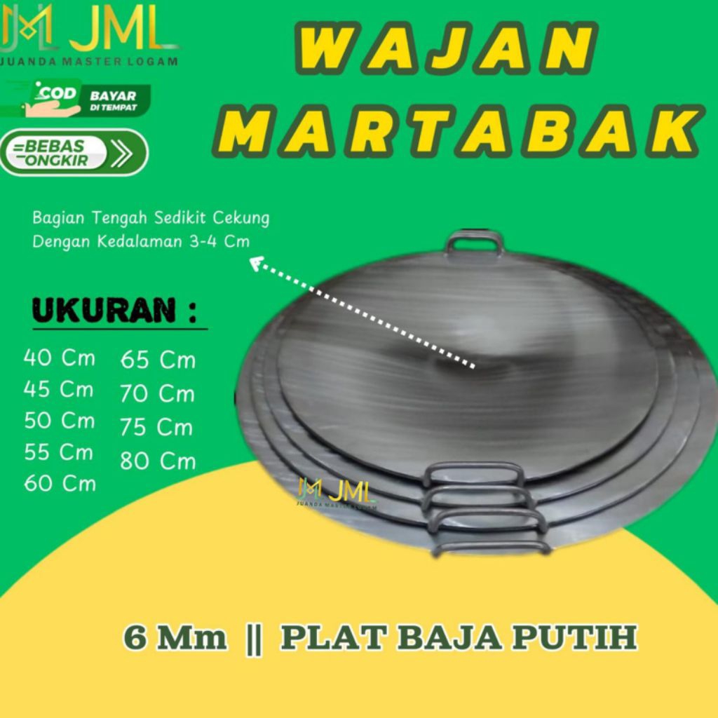Wajan Martabak Telur | Wajan Martabak | Wajan Cekung | Wajan List Pinggiran Baja Putih