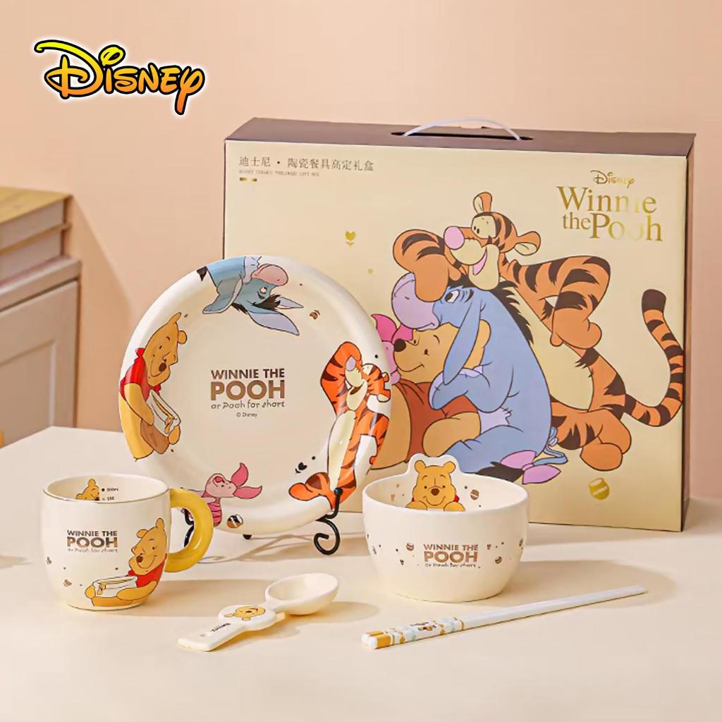 Set Makan 5pc Winnie The Pooh Eeyore Tiger Piglet Original Disney Piring Mangkuk Cangkir Mug Sendok 