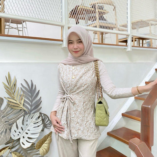 Delova Wardrobe - MORA VEST  Emboss Jaquart Modern Kancing Atasan Premium Baju