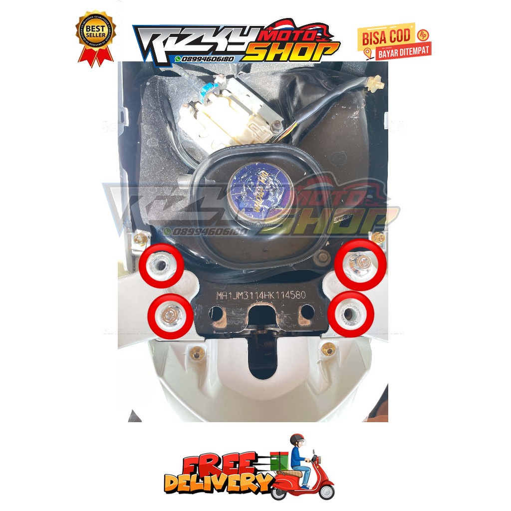 BAUT BEHEL BELAKANG ( 4 BAUT ) BEAT ESP NEW SCOOPY ESP NEW STREET TAHUN 2015 - 2021 CBS HONDA BEGEL 