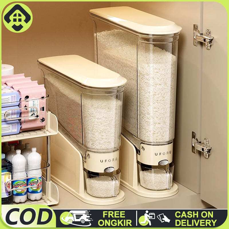 SALVO 6/12KG Dispenser Beras Otomasi Anti Kutu Tempat Penyimpanan Beras GRATIS