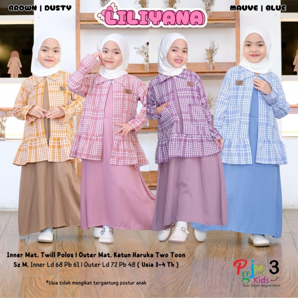 Set outer inner anak perempuan usia 3-4 th / Liliyana set ori PGJ