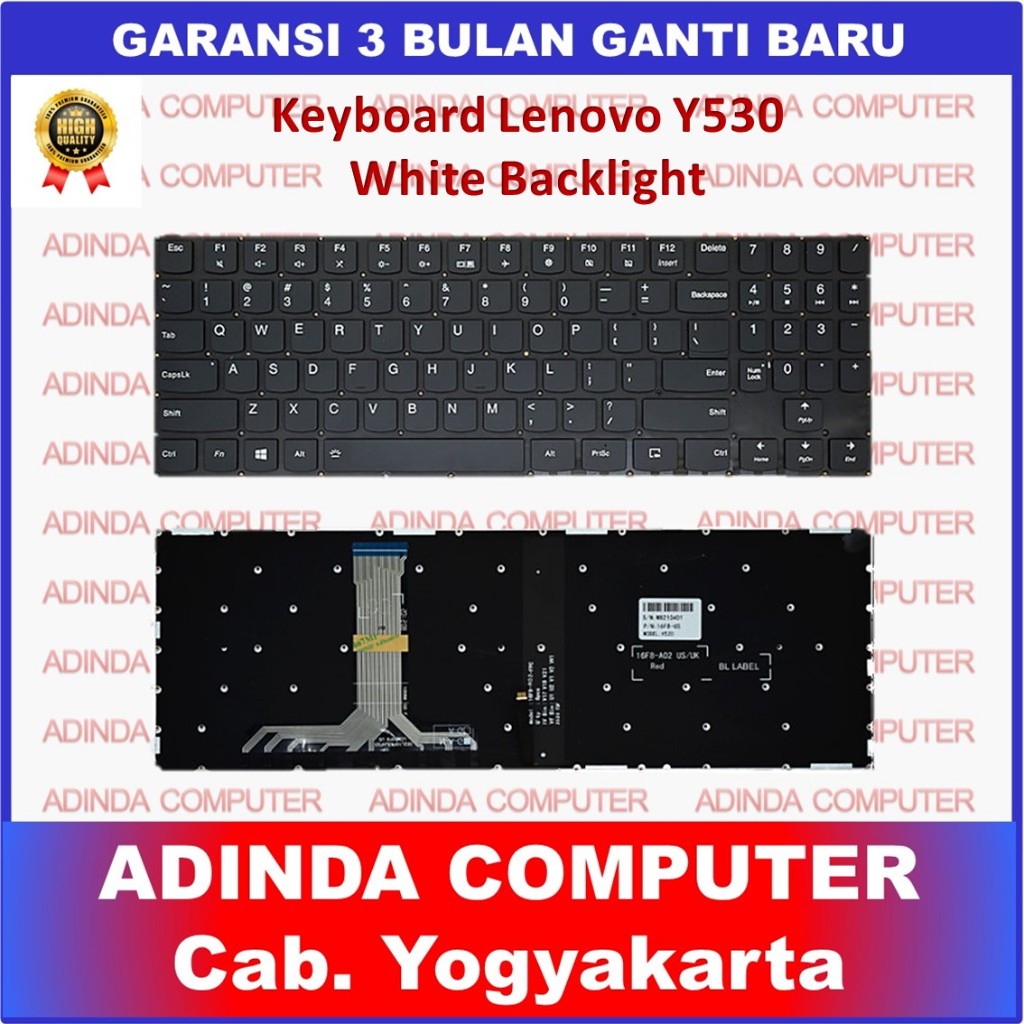 Keyboard Lenovo Legion Y530 Y530-15 Y530-15ICH Y530-15ICH-1060 Y530P Y7000P White Backlight