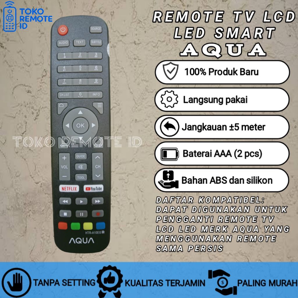 REMOT TV AQUA LE32AQT6600F LE43AQT6700FG LE55AQT660UG
LE50AQT6300UA A10EG
