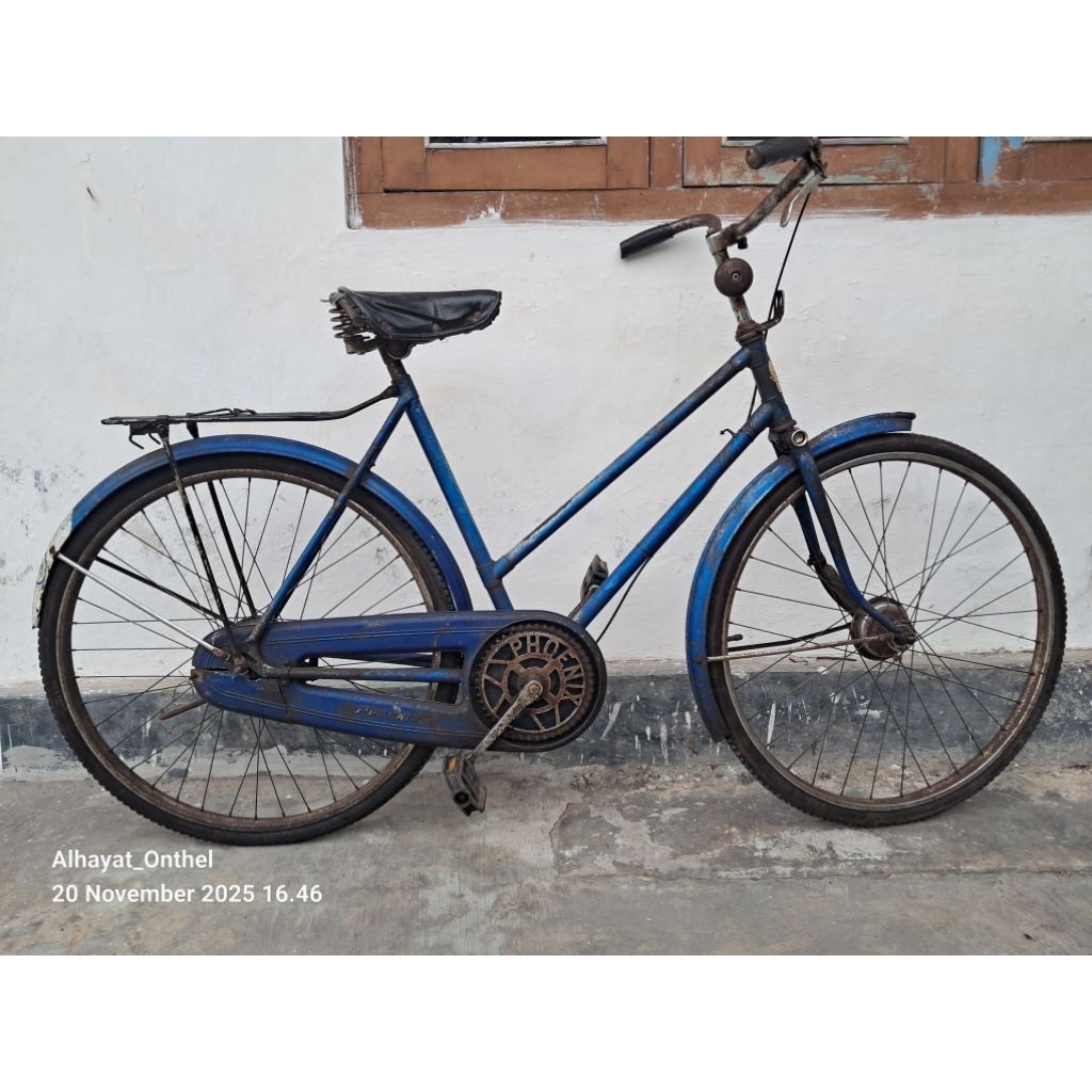 Sepeda Ontel Jengki Biru Tua Antik