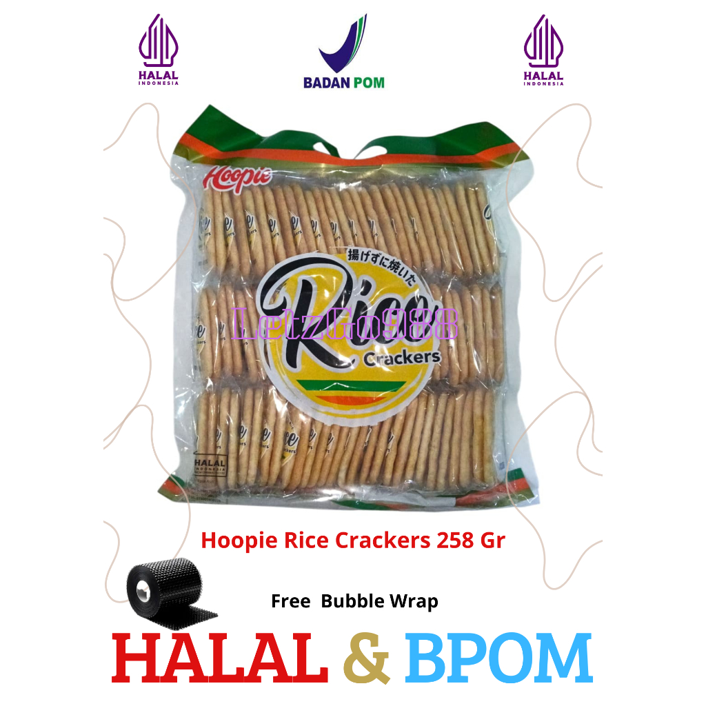 HOOPIE RICE CRACKERS 258 GR | KRAKERS BERAS HALAL & BPOM