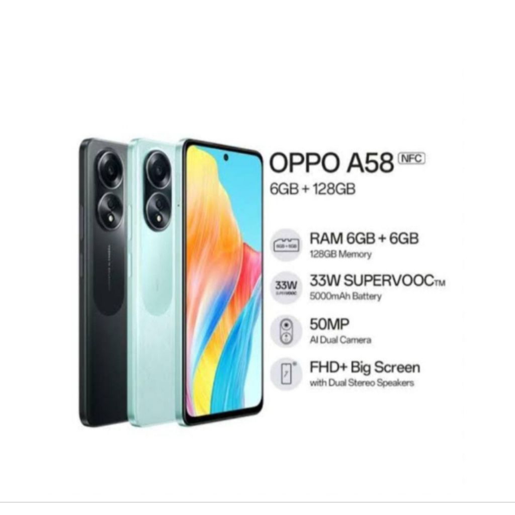 HP OPPO A58 6/128 GB - OPPO A58 RAM 6GB ROM 128GB GARANSI RESMI