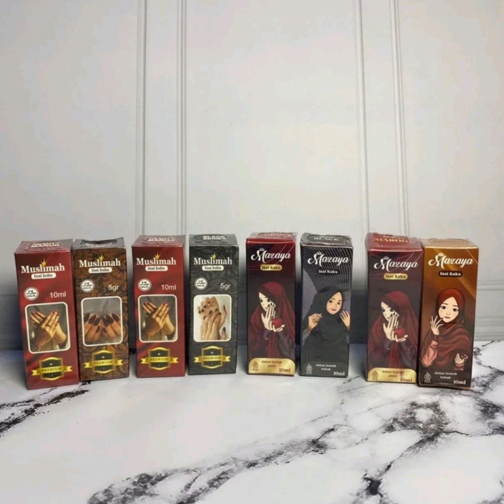 (PAKET HEMAT &OMBRE) inai kuku muslimah inai mazaya henna halal bpom