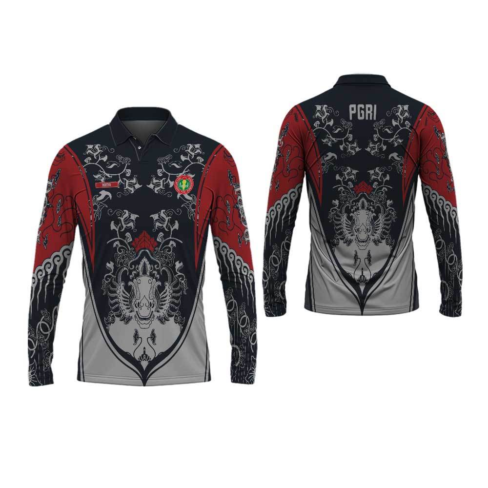 Kaos Polo PGRI Pria / Baju Guru Batik PGRI Pria Berkerah / Baju Guru Jersey PGRI Terbaru