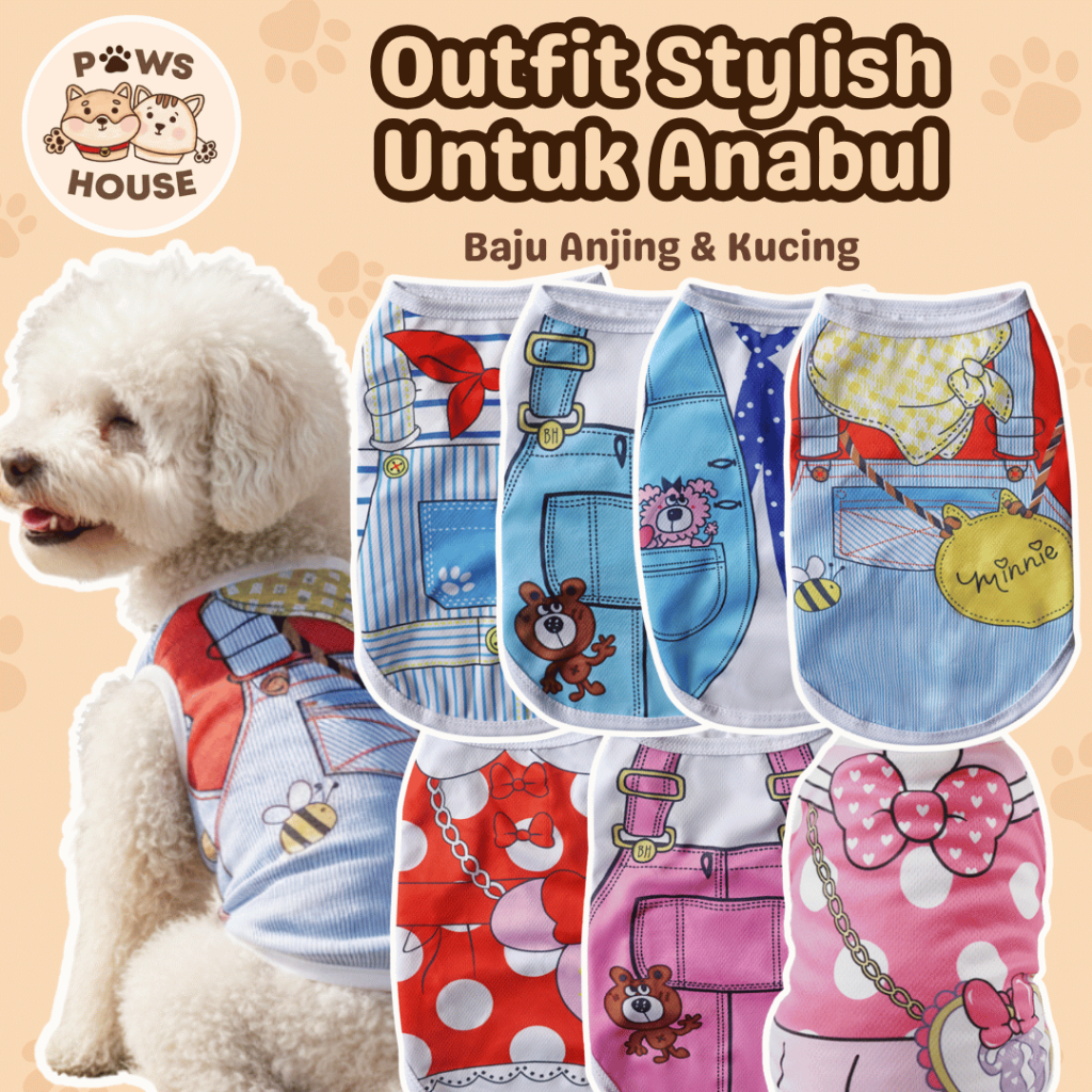PAWS HOUSE Baju Anjing Kucing Lucu Kecil Besar Poodle Korea Medan