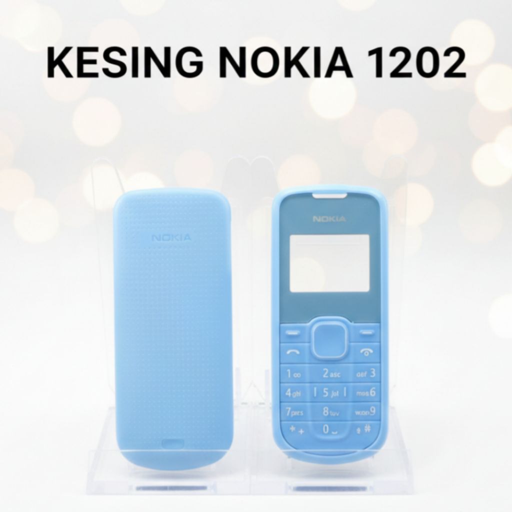Kesing Casing Fullset Nokia 1202 Biru Muda Original Quality + Keypad