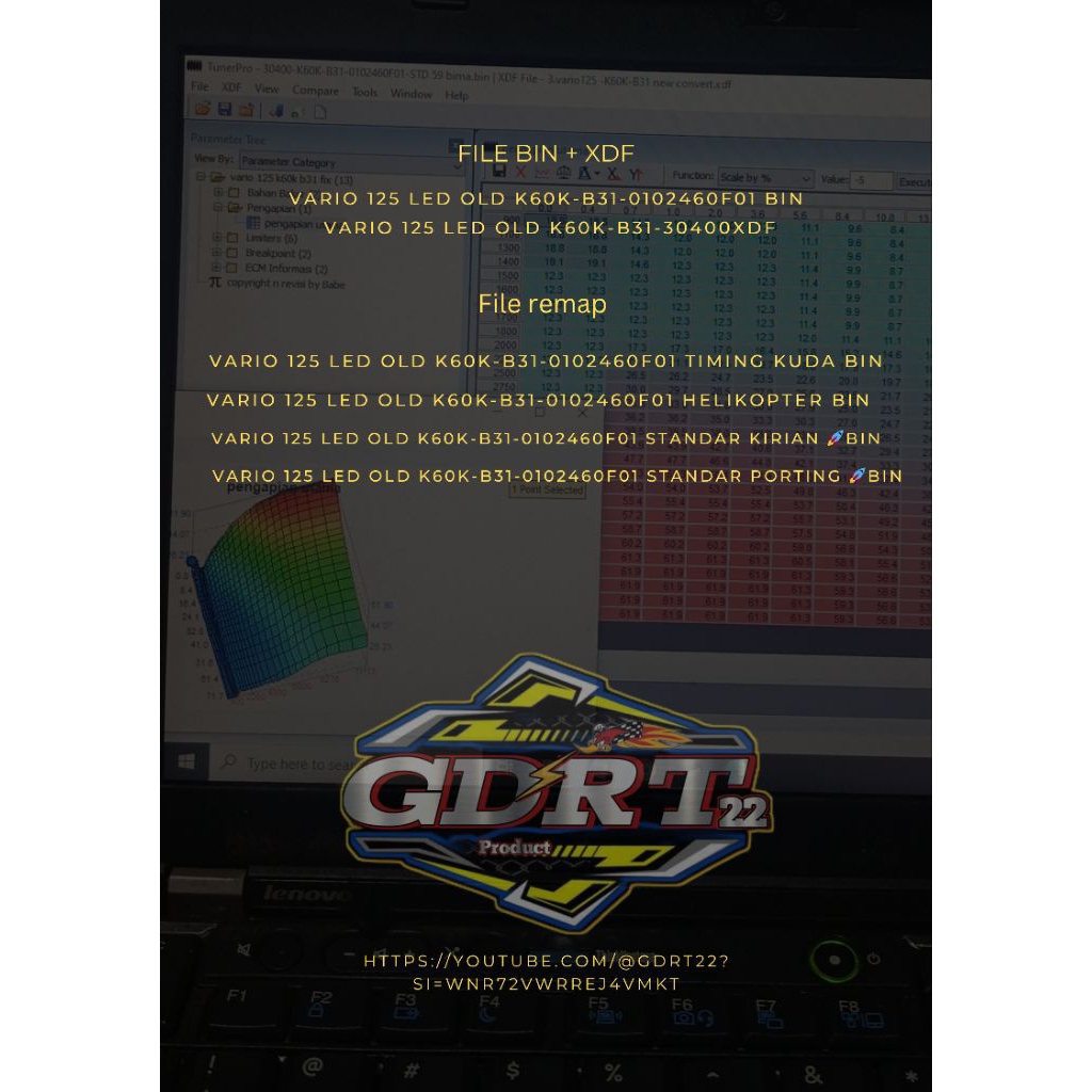 File Remap ECU Vario 125 K60K B21 – Power Naik, Tarikan Lebih Responsif Cocok Harian & Touring, Bonu