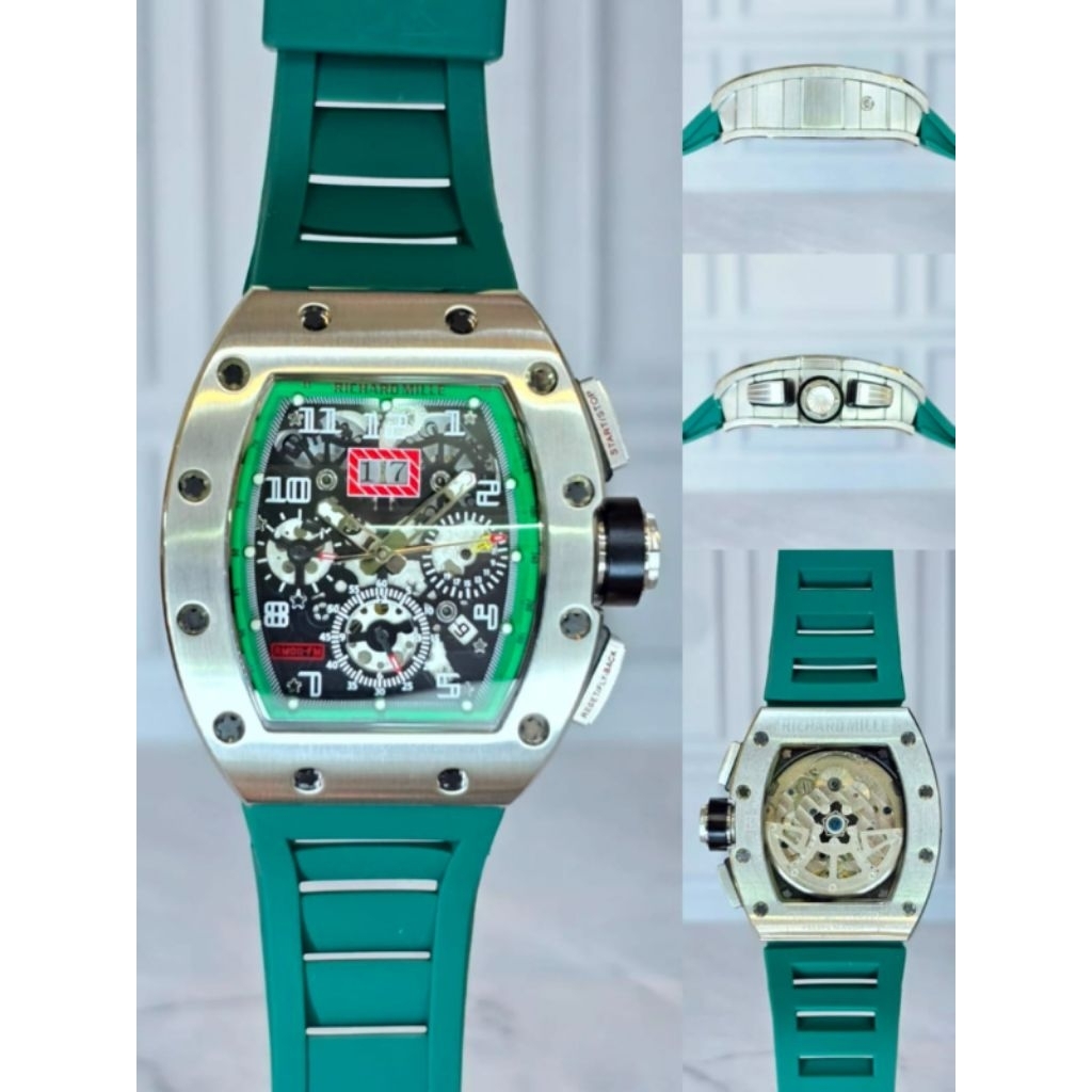 Jam mewah RM automatic 42mm 11-01 stainless steel japan