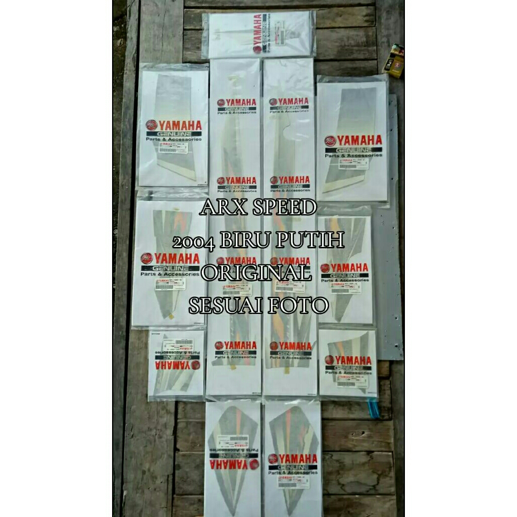 STRIPING GRAPHIC STIKER STICKER F1ZR FIZR 2004 BIRU PUTIH ORIGINAL YAMAHA GENUINE PARTS