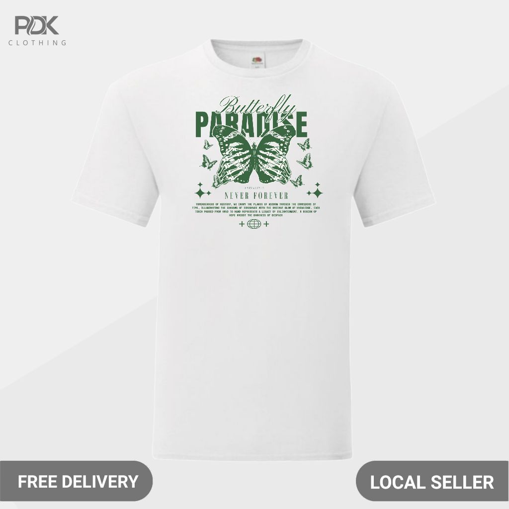 Animalized Kaos Pria Baju Kupu Kupu Butterfly Paradise Never Forever Emerald Haven