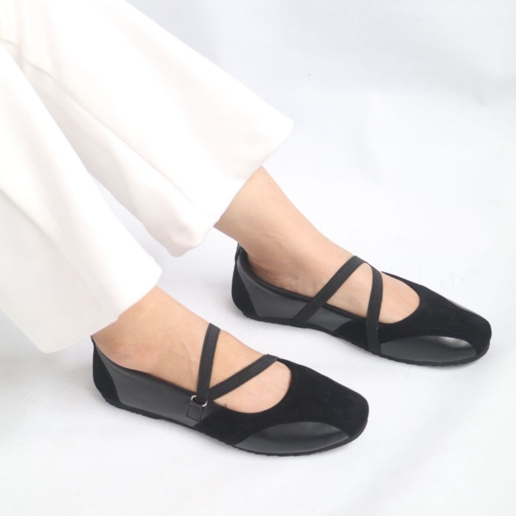 YONGYOHANA DR Sepatu Flat Shoes Wanita Model Sepatu Cassual Terbaru Super Empuk Slip On Karet Zigzag