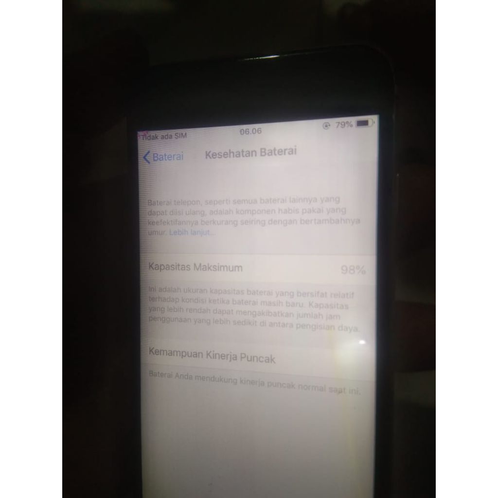 IPhone 6 second layar garis bh 98 i cloud kosong