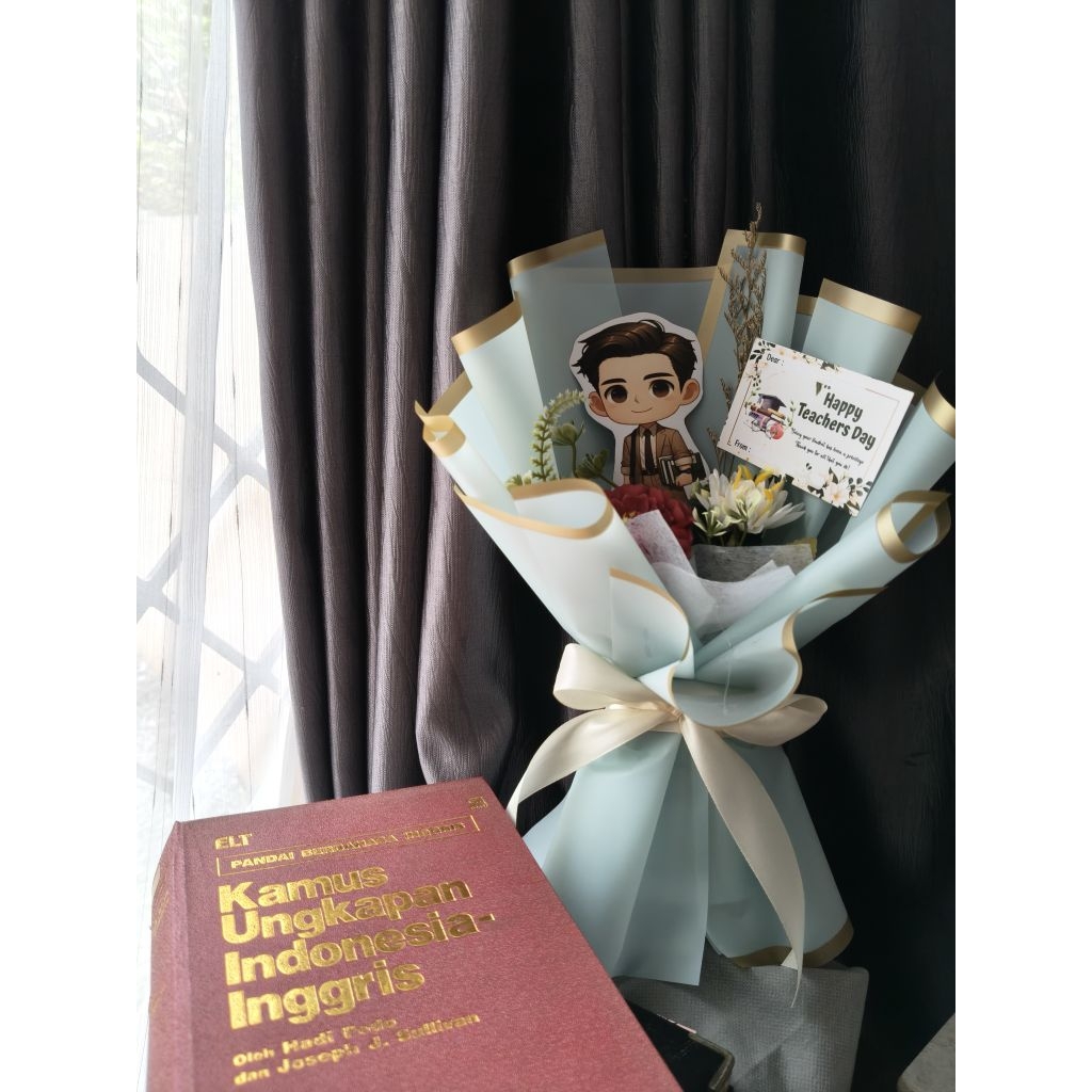 Buket Hari Guru Nasional, buket hadiah khusus hari guru, hadiah untuk bapak guru