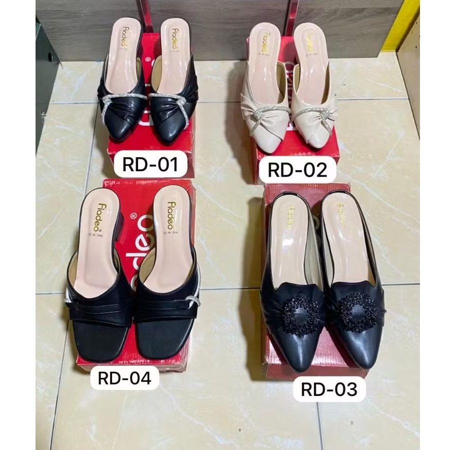 FLADEO Flatshoes, Heels Loafer Lucu & Mules Premium | Sandal Sepatu Slip On Wedges Wanita